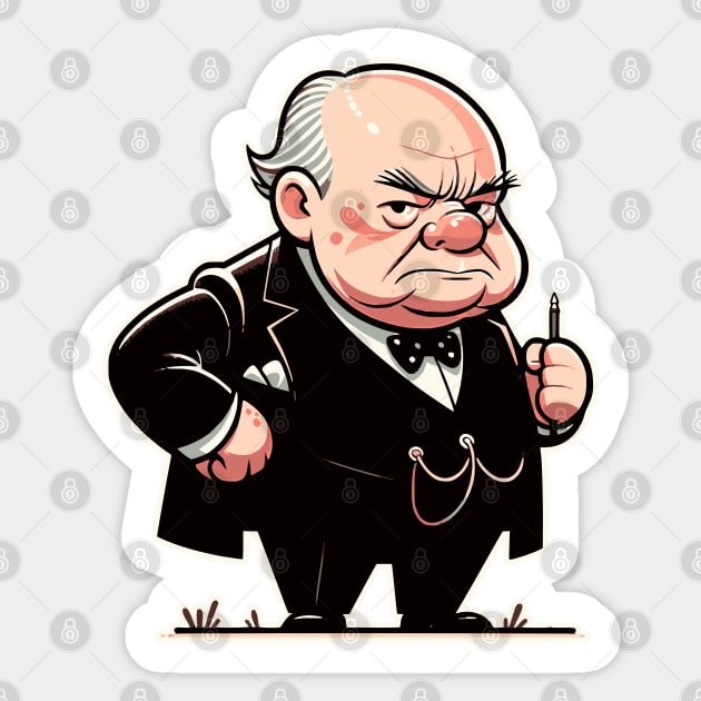 British Prime Minister Sir Winston Churchill British History Sticker by Yesteeyear